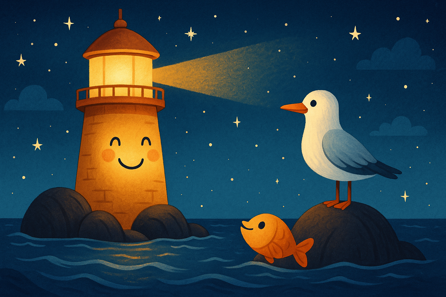 Gülümseyen Fener ve Deniz Kuşu Masalı