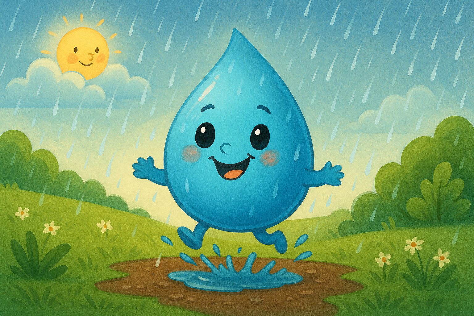 Neşeli Yağmur Damlası Masalı